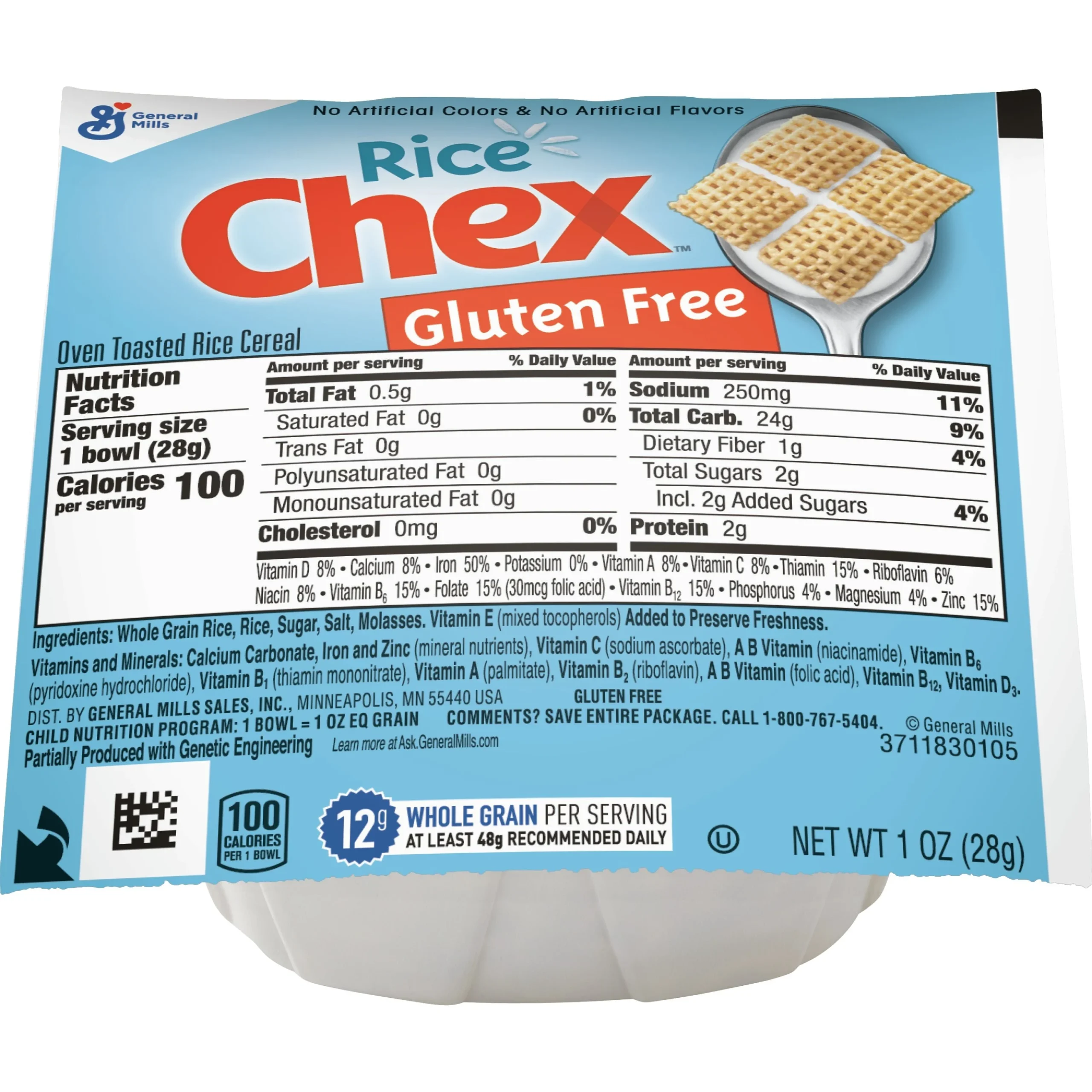 Rice Chex Cereal Single Serve Bowlpak 1 Ounce Size - 96 Per Case.