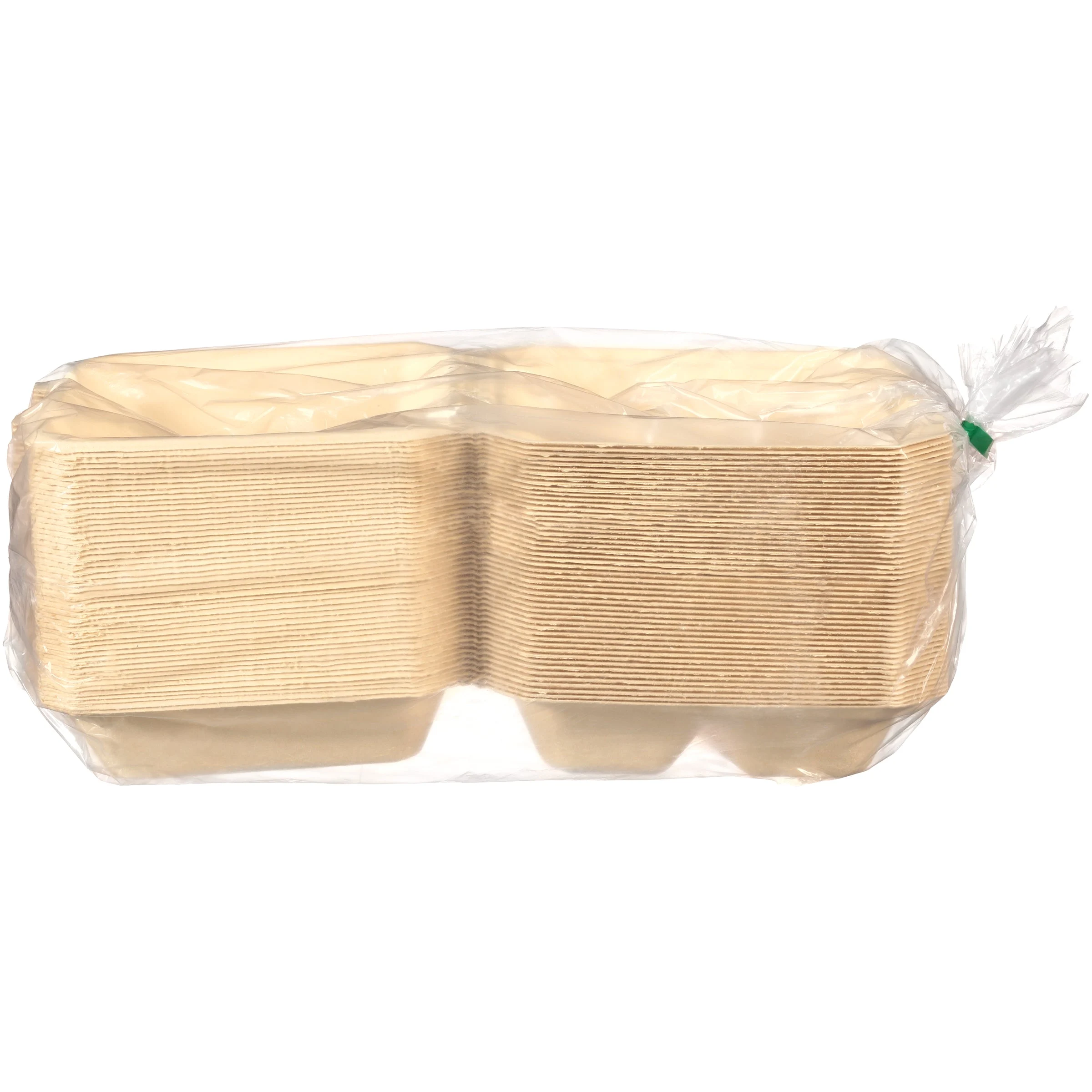 8 Inch Square Compartment Clamshell No PFAS Added 50 Each - 4 Per Case.