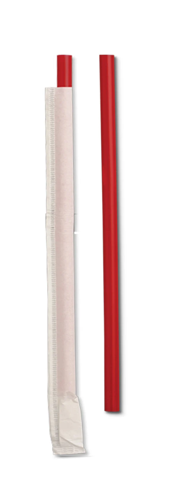7.75" Giant Red Pp Straw Wrapped