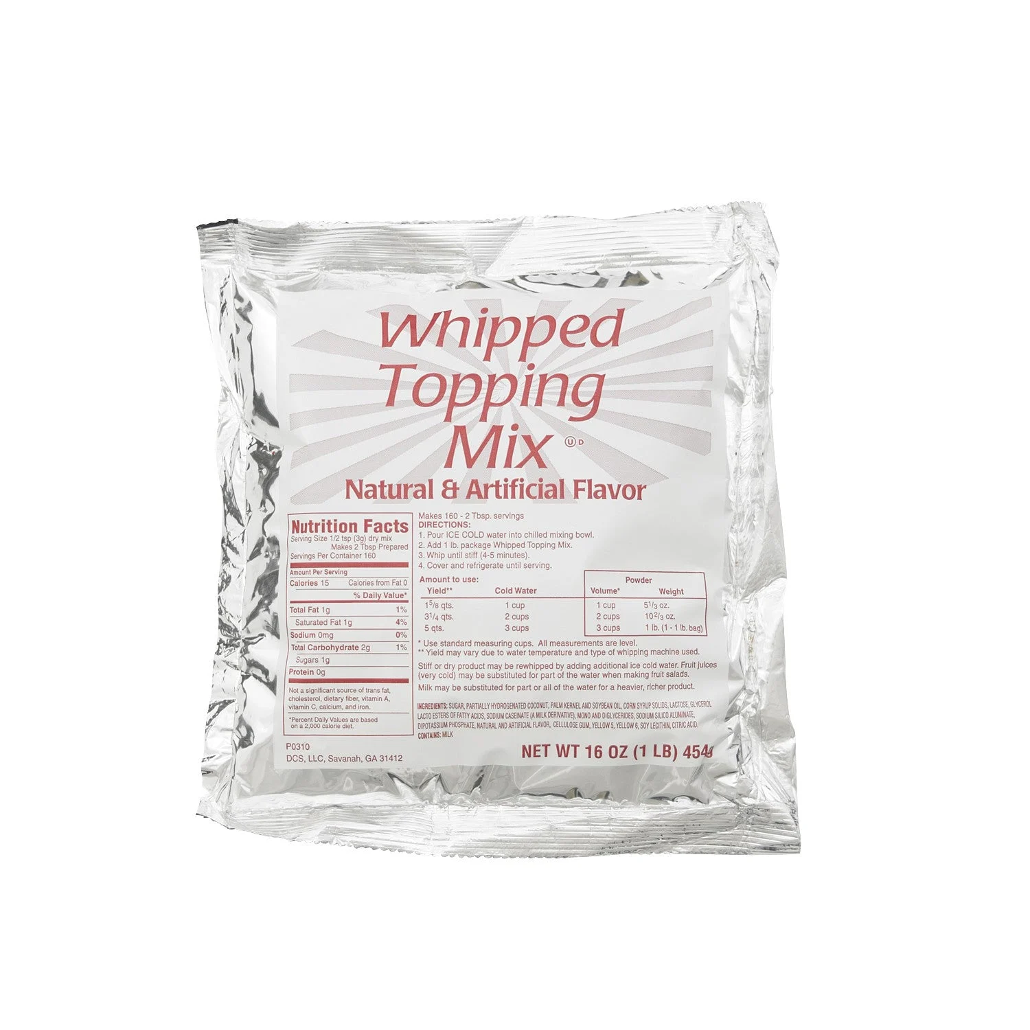 Chefs Companion Whipped Topping Mix 1 Pound Each - 12 Per Case