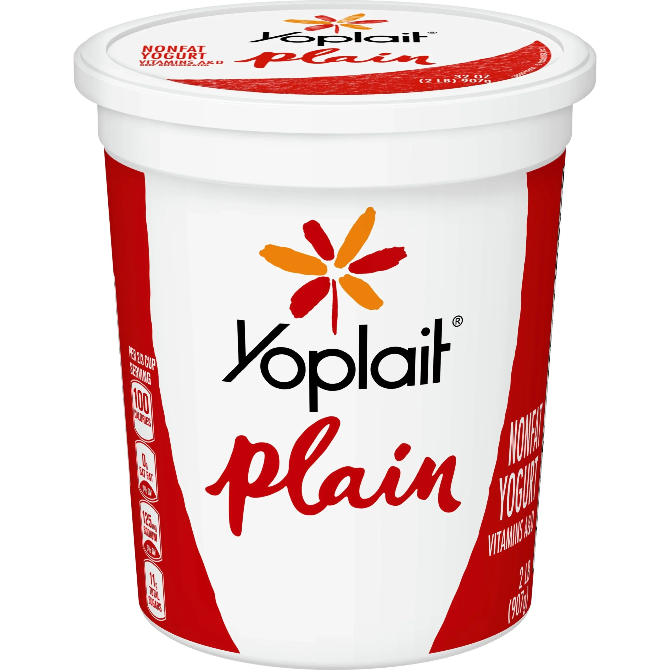 Yoplait Original Yogurt Bulk Tub Fat Free Plain 32 Ounce Size - 6 Per Case.