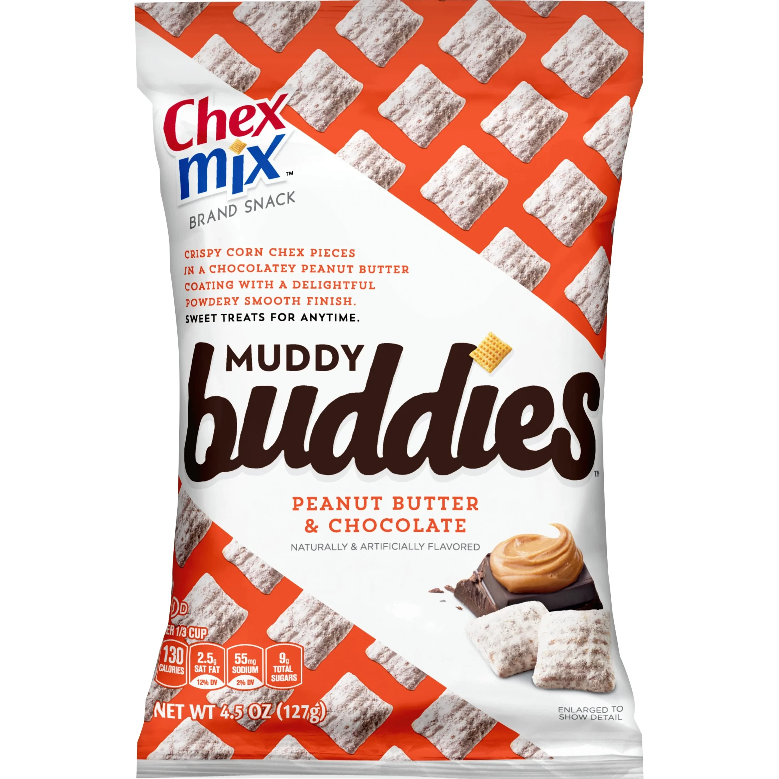 Chex Mix Muddy Buddies Snack Mix Peanut Butter & Chocolate 4.5 Ounce Size - 7 Per Case.