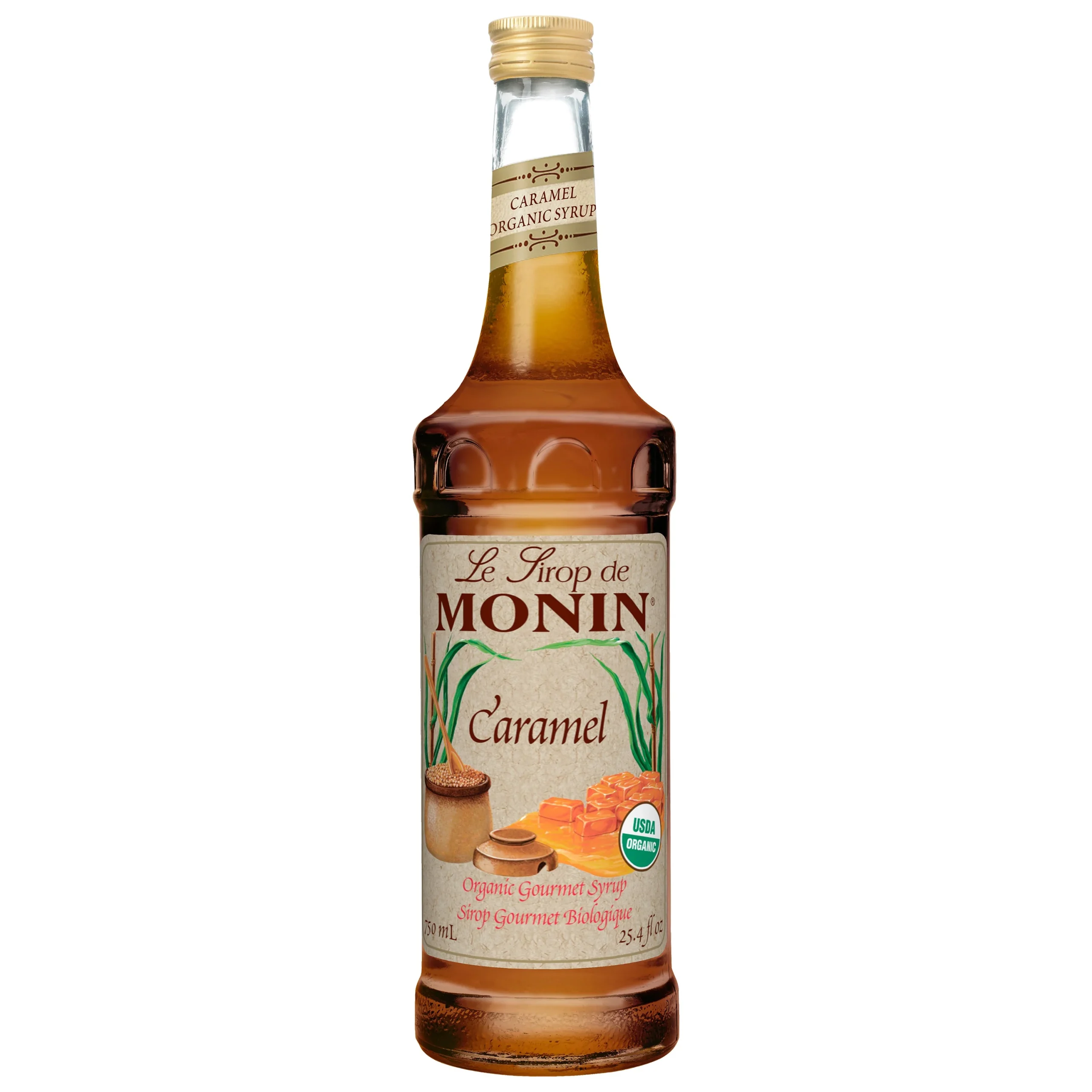 Monin Organic Caramel Pk Ml 750 ML - 6 Per Case