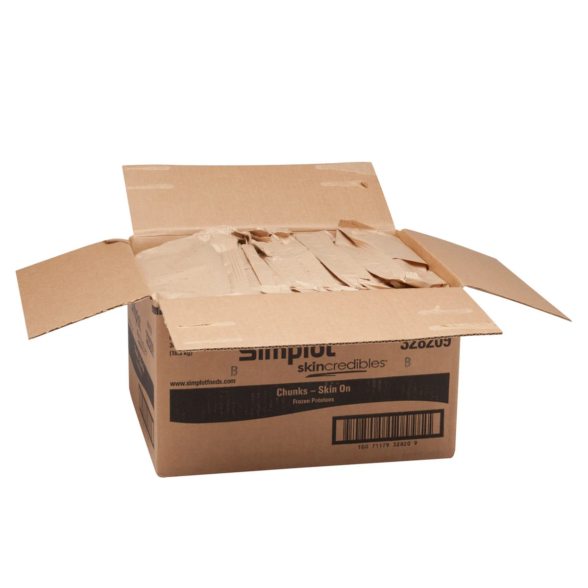 Simplot Skincredibles 8 Inch x4 Inch x4 Inch  Potato Chunks Skin On 6 Pound Each - 6 Per Case.