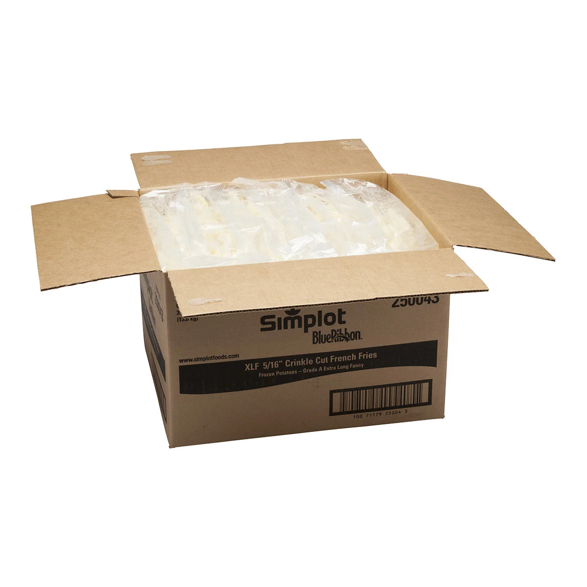 Simplot Blue Ribbon 6 Inch Crinkle Cut Frieslb 5 Pound Each - 6 Per Case.