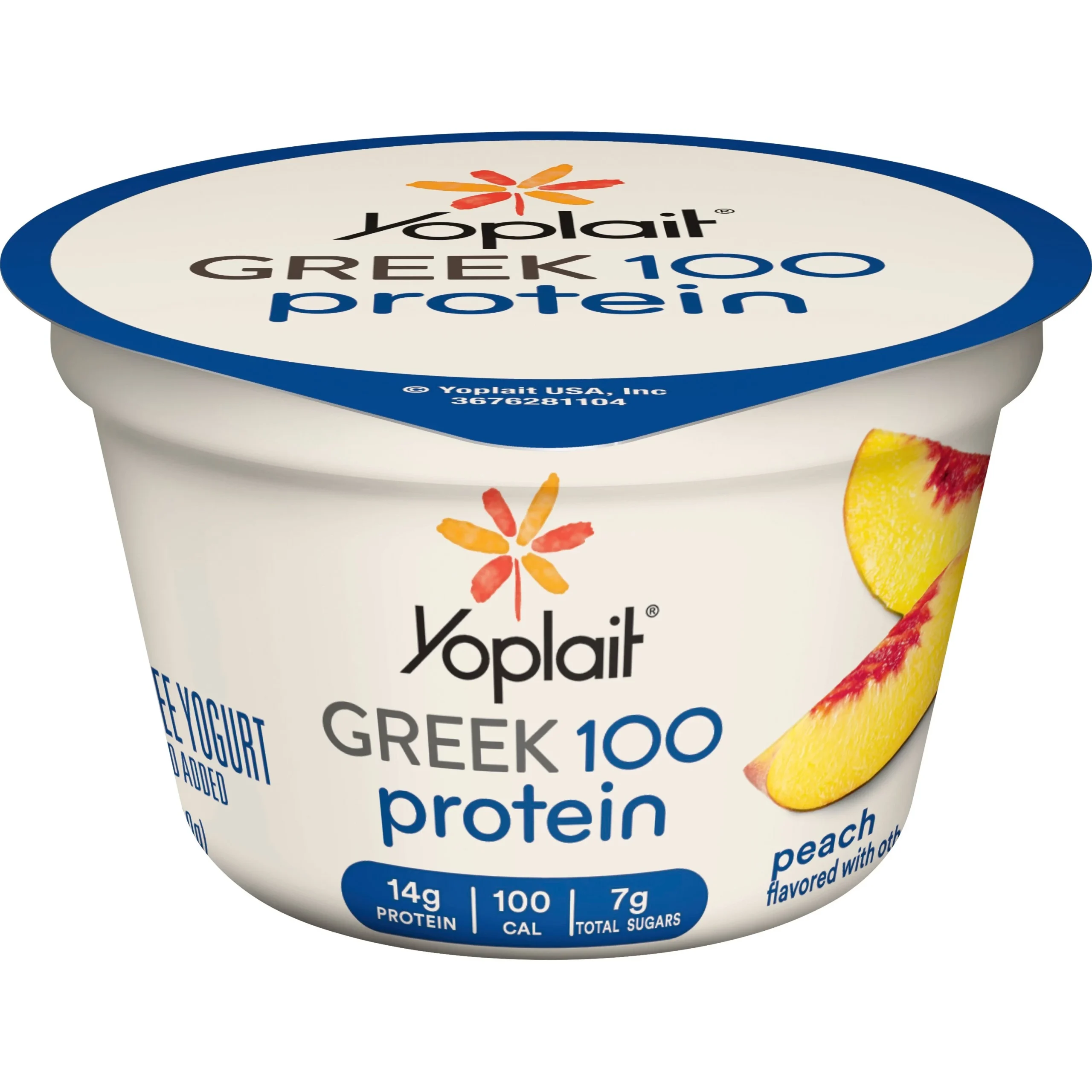 Yoplait Greek Protein Yogurt Single Serve Cup Peach 5.3 Ounce Size - 12 Per Case.