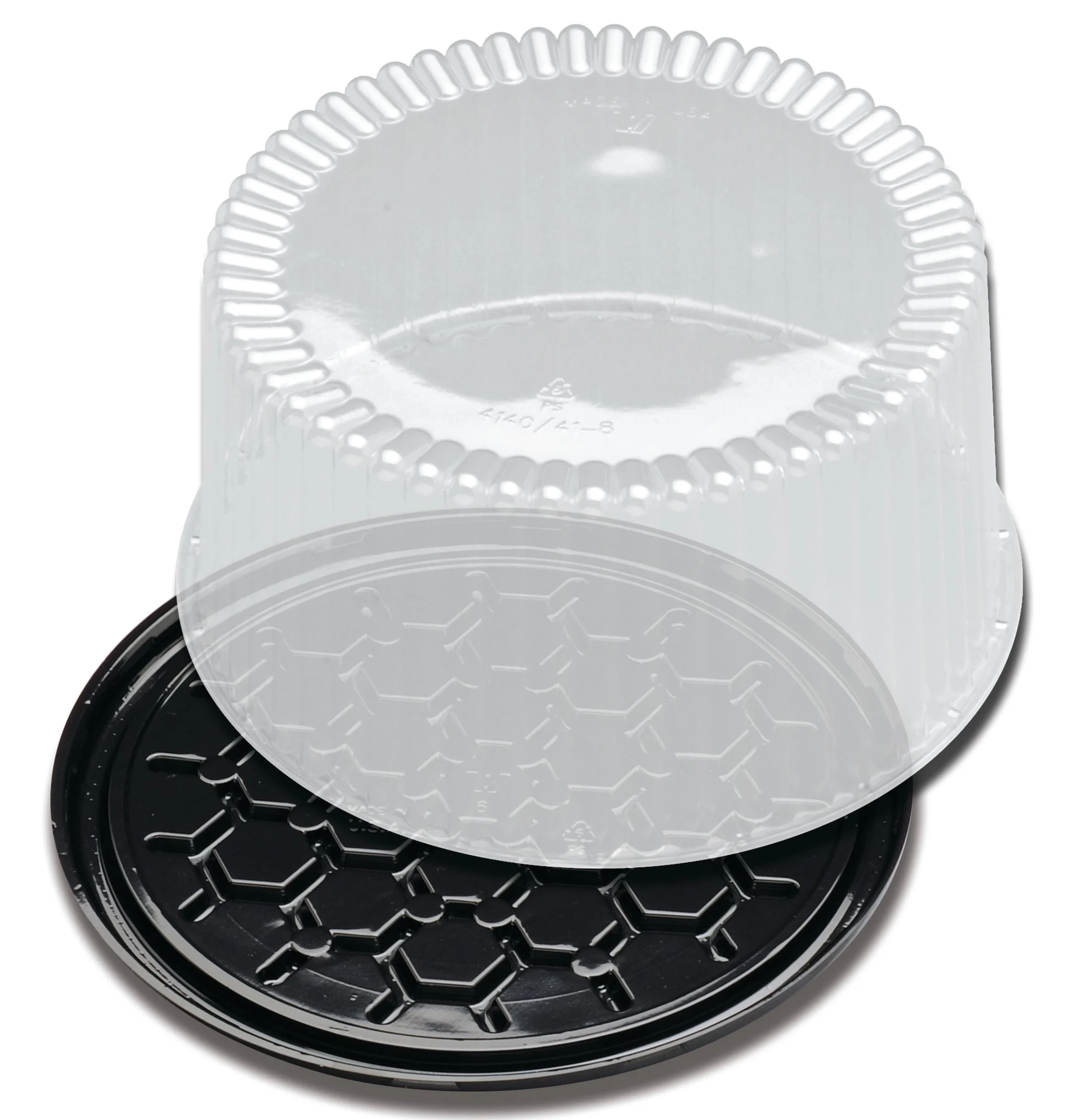 11" Round Black Ps Base W/ Fluted D