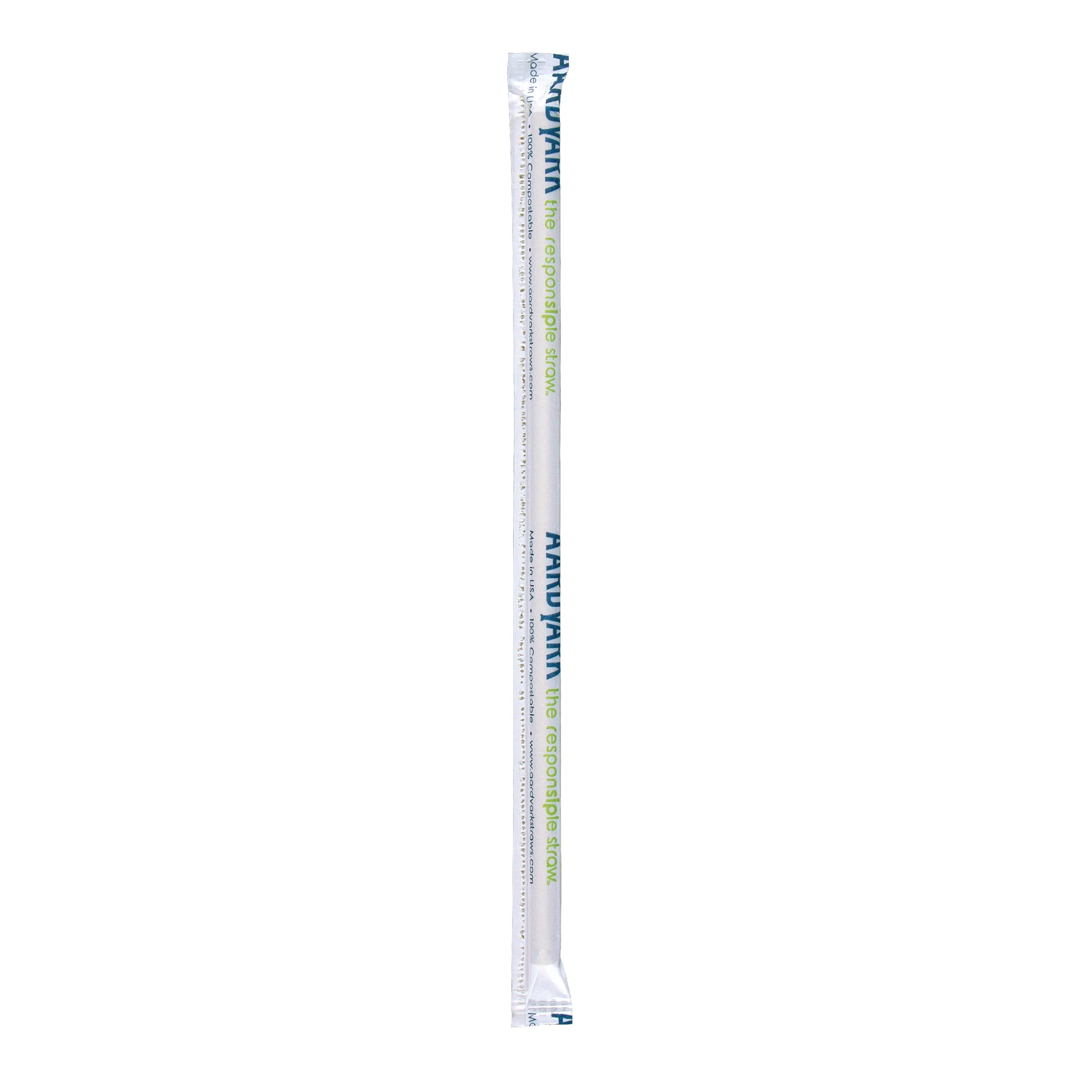 Straw Black Jumbo Paper Solid 100% Compostable Wrapped 7.75