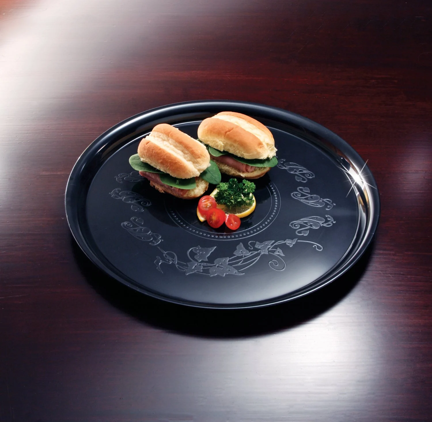 12 Inch Round deli Mate Black 25 Each - 1 Per Case.