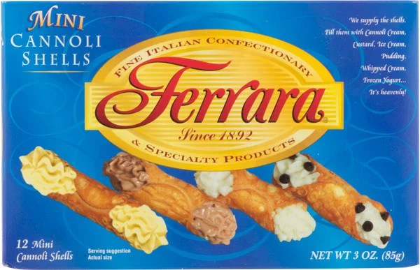 Ferrara Mini Cannoli Shells, 2 x 3 oz, Pack of 2 boxes, (24 Shells)