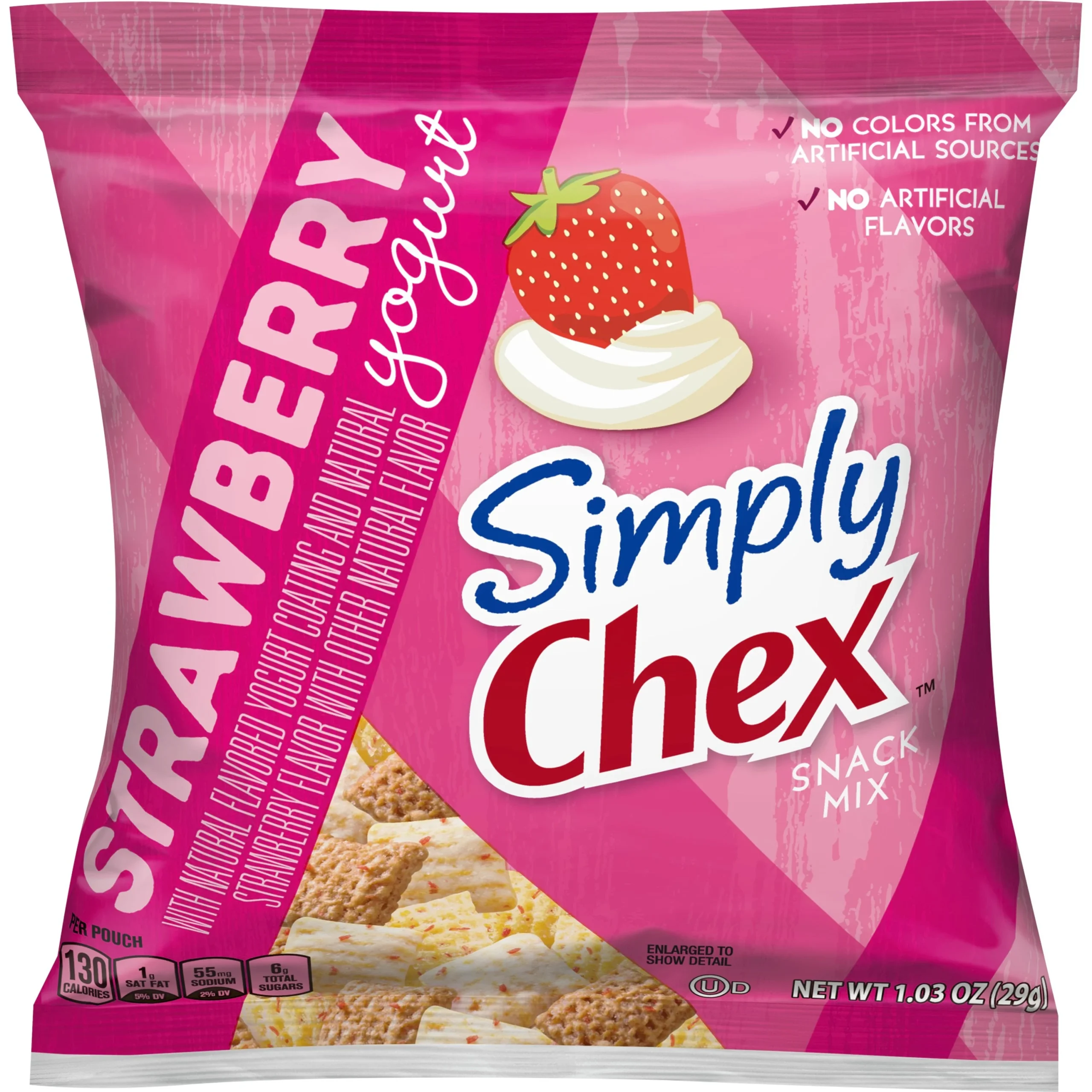 Chex Mix Simply Chex Snack Mix Single Serve Strawberry Yogurt 1.03 Ounce Size - 60 Per Case.