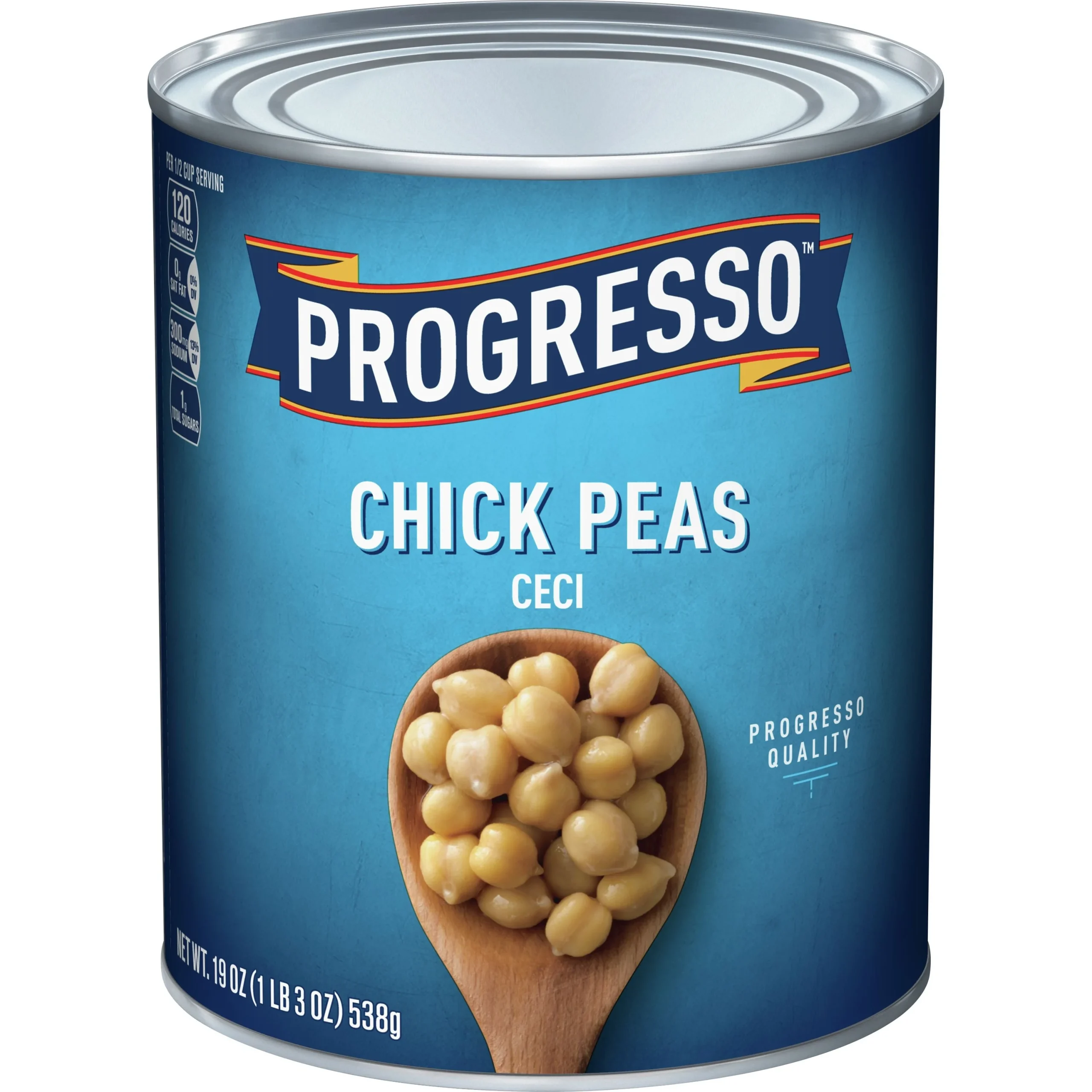 Progresso Canned Vegetables Chick Peas 19 Ounce Size - 24 Per Case.