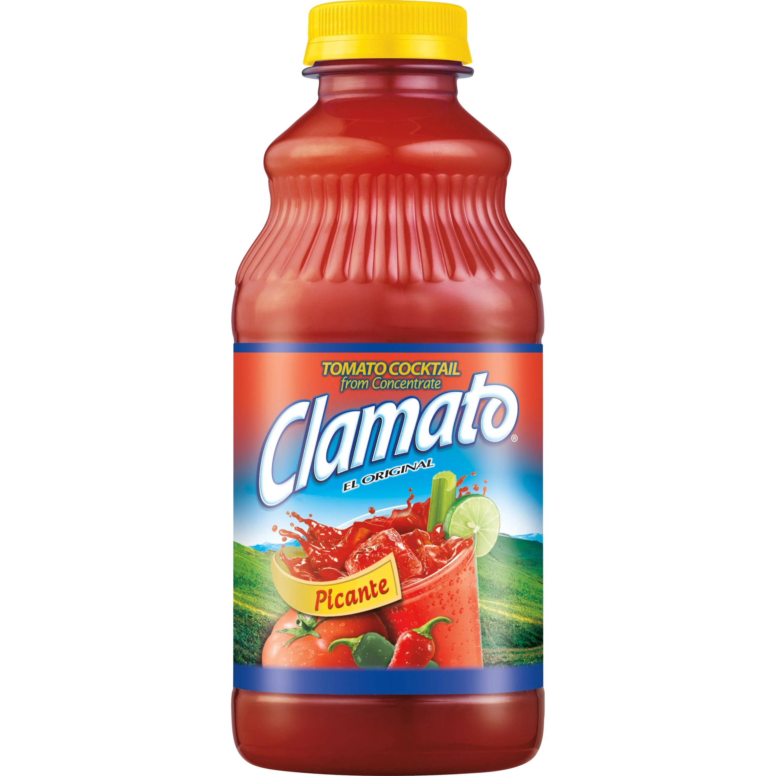 Clamato Picante Tomato Cocktail Bottle 32 Fluid Ounce - 12 Per Case.