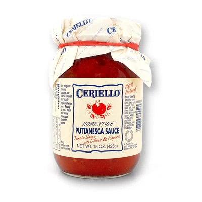 Ceriello Puttanesca Sauce, Tomato With Olives & Capers, 15 oz | 425g