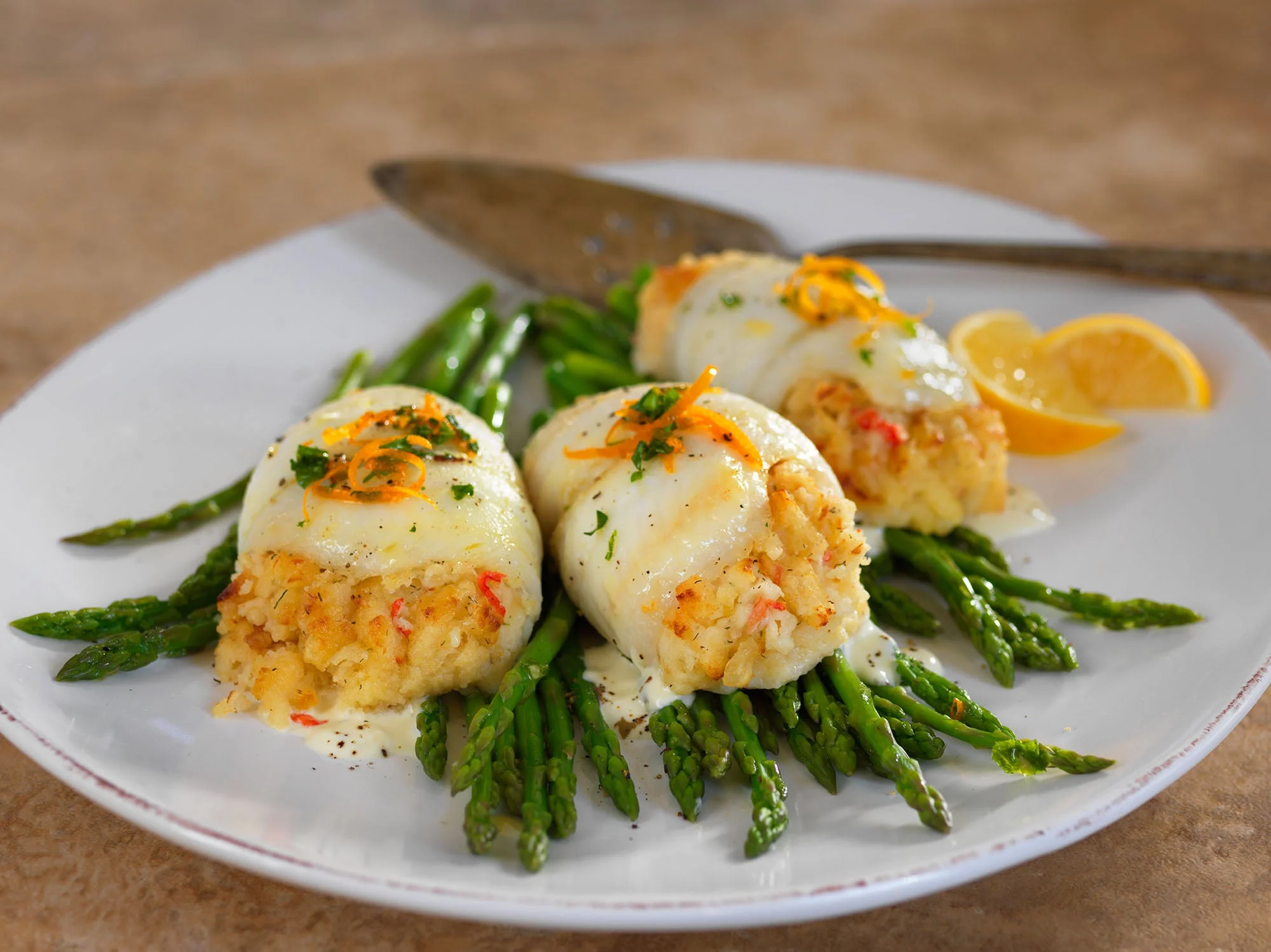 ( Kg) Sole Rolled With Scallops & Crabmeat Stuffing 10 Pound Each - 1 Per Case