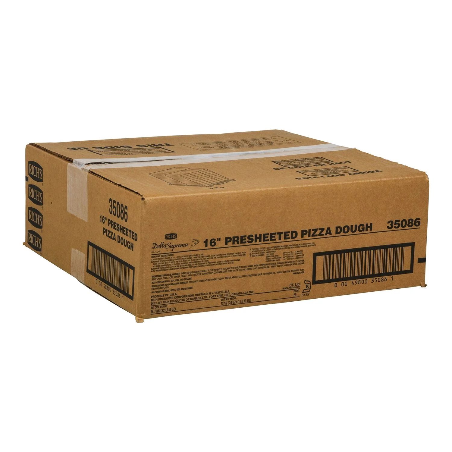 Dough Pizza Pre Sheet 6 Inch 26 Ounce Size - 20 Per Case.