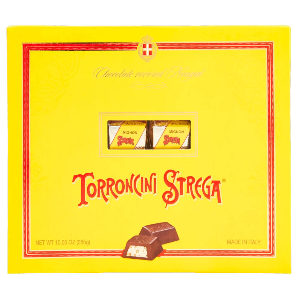 Strega Mini Hard Nougat, Torroncini Strega, 32 Piece Box, 10.05 oz | 285g