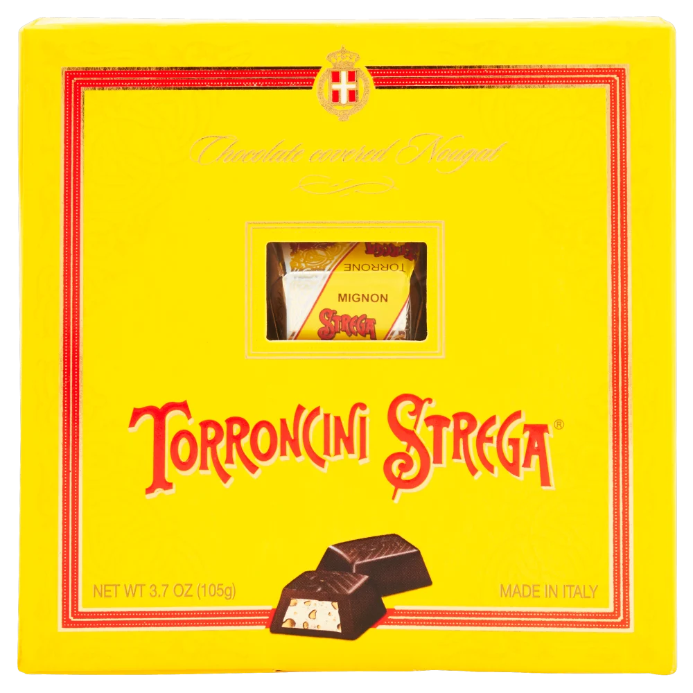 Strega Mini Hard Nougat, Torroncini Strega, 12 Piece Box, 3.7 oz | 105g