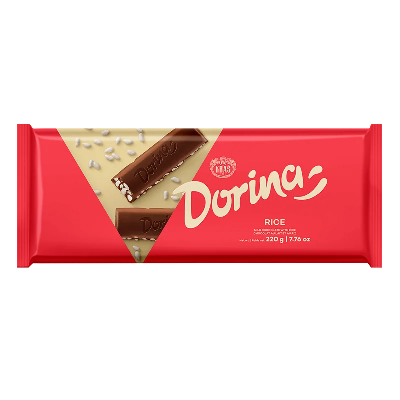Kras Dorina Milk Chocolate with Puffed Rice Bar, 7.76 oz | 220g