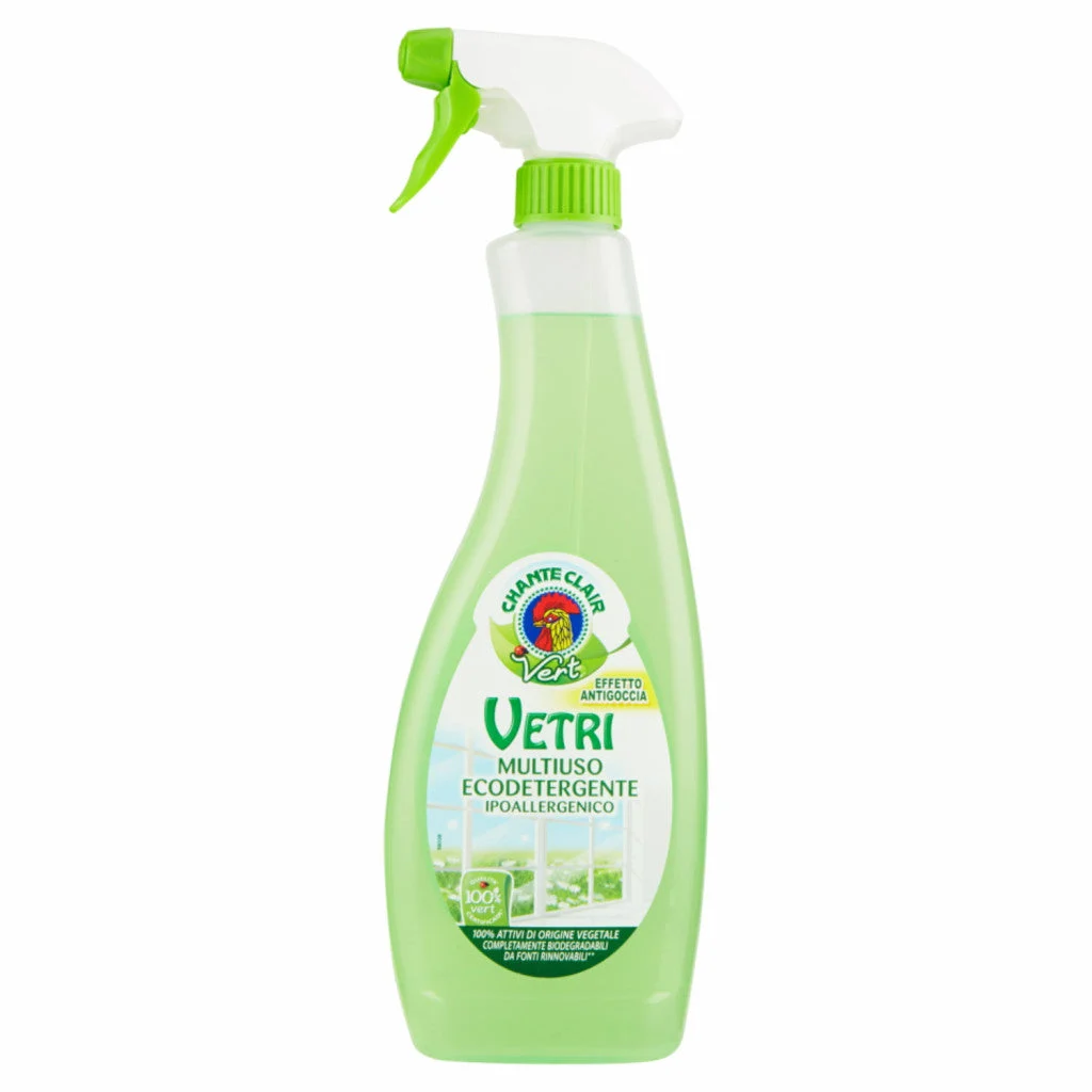 Chanteclair Vetri Ecodetergente, Window & Glass Cleaner, 625 ml