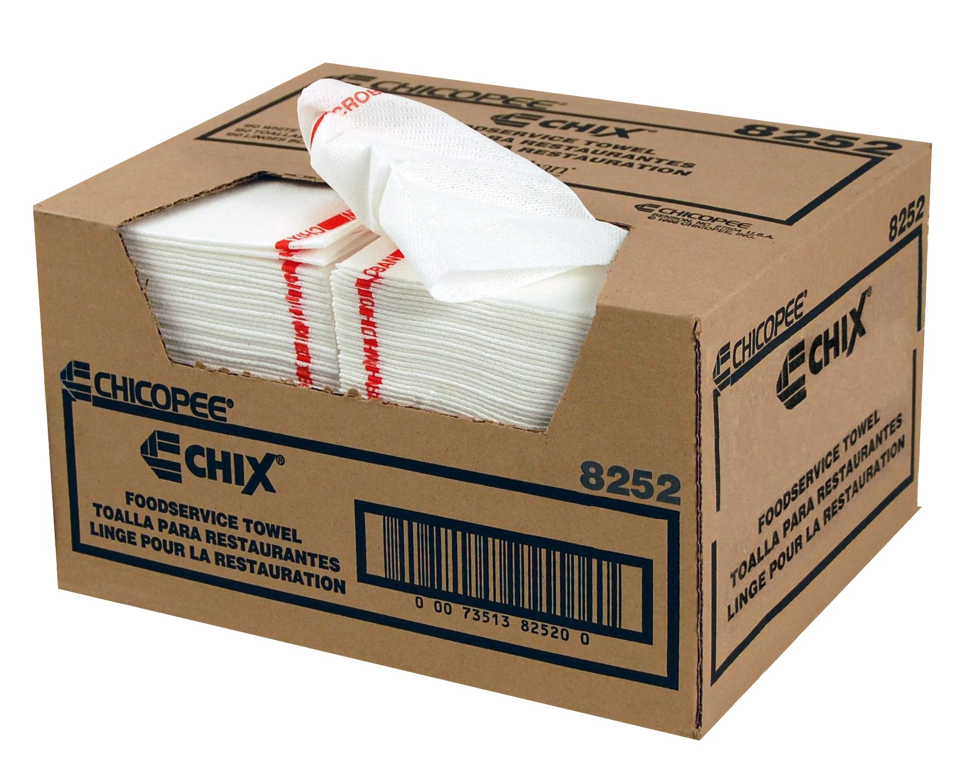 8252 Chix Foodservice Towel White Medium Duty 13"X21"