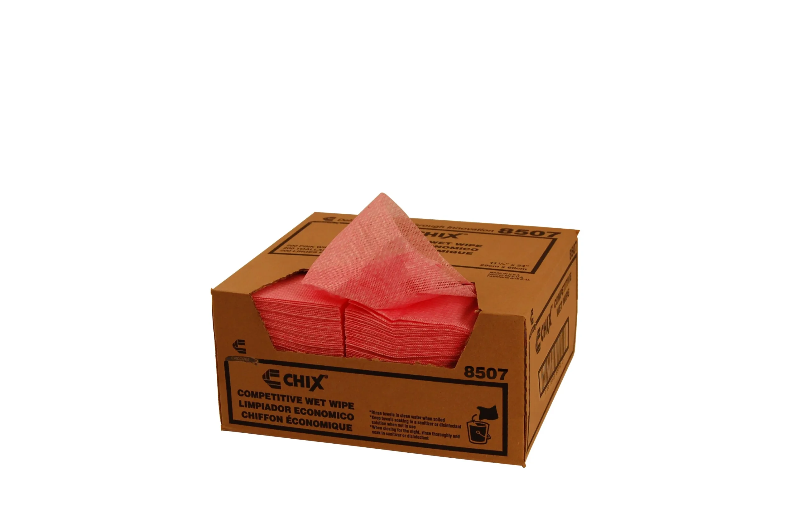 8507 Chicopee Chix Competitive Wet Wipe Light Duty Pink Diamond 11.5" X 24"