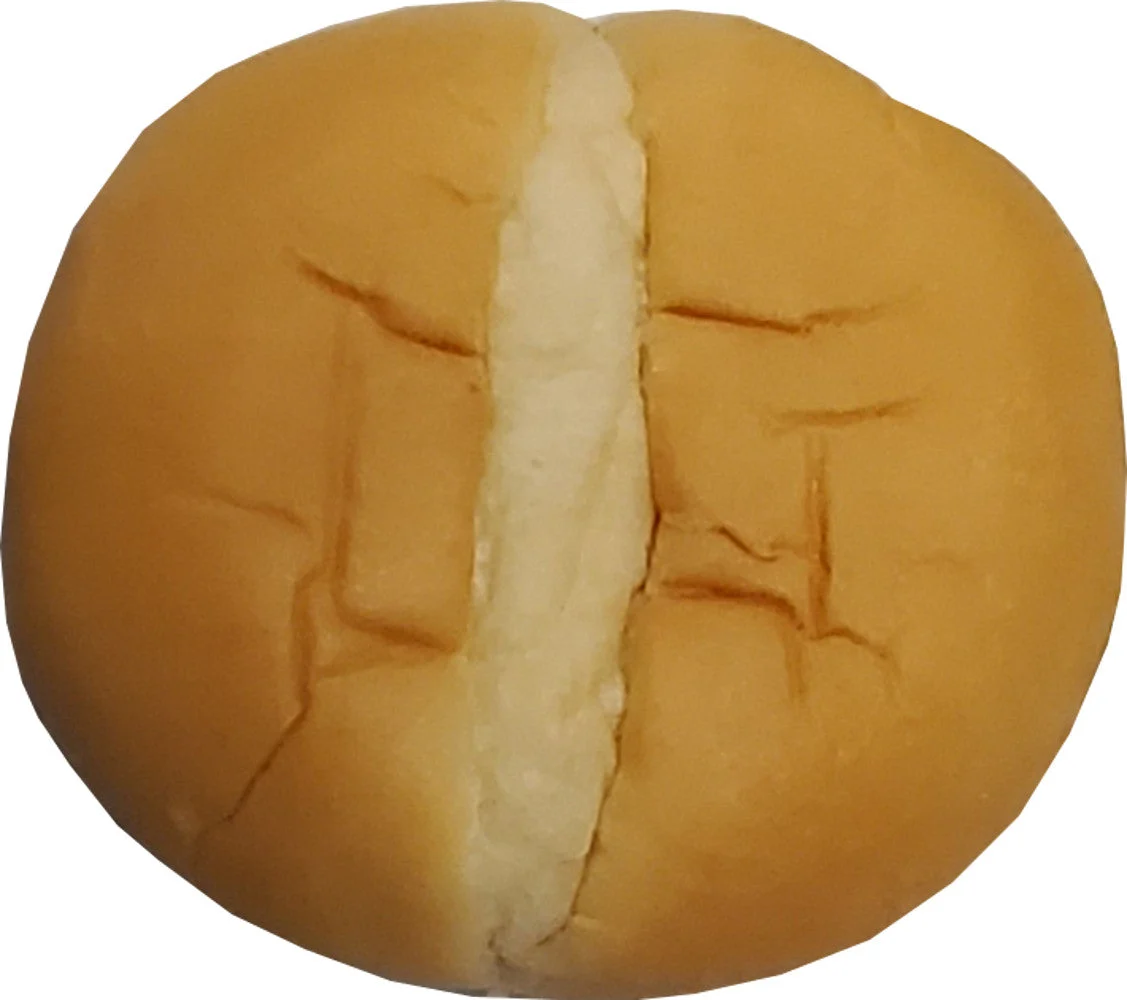 4 Inch White Sandwich Bun Cut Packs 2 Ounce Size - 120 Per Case.