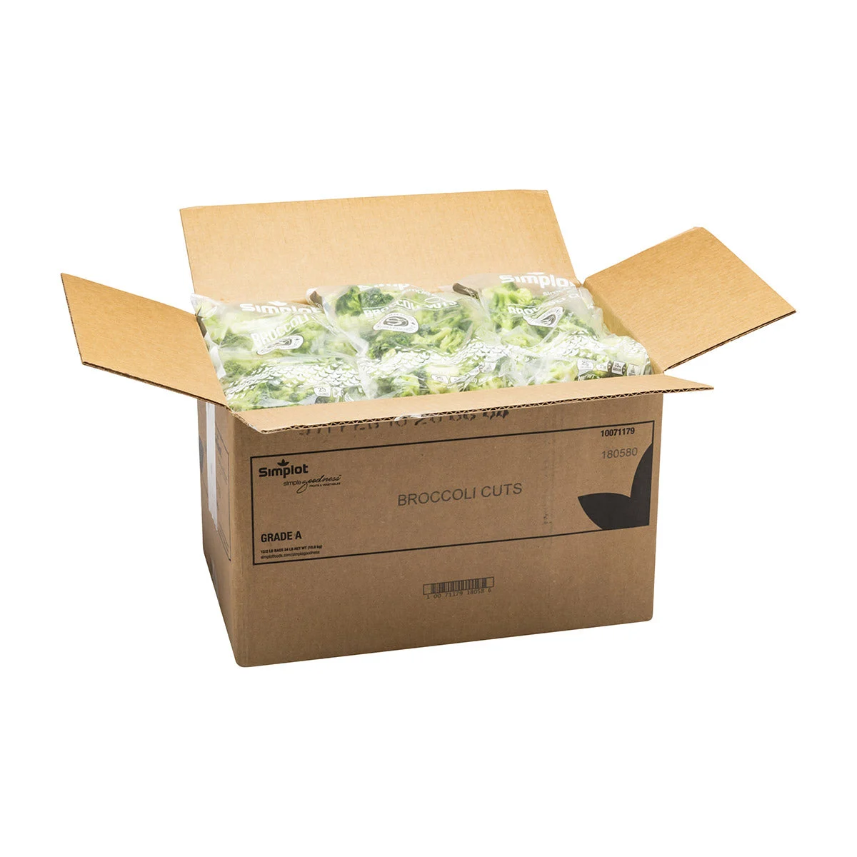 Simplot Simple Goodness Classic Vegetables 1 Inch Broccoli Cuts Individual Quick Frozen 2 Pound Each - 12 Per Case.