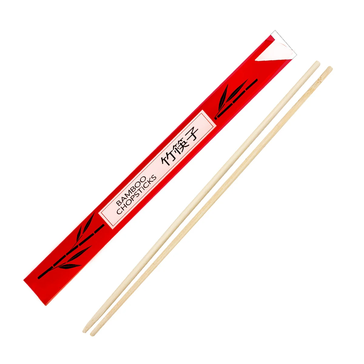Handgards 9 Inch Bamboo Red Sleeve Chopstick 10 - 100 - 100 Ea