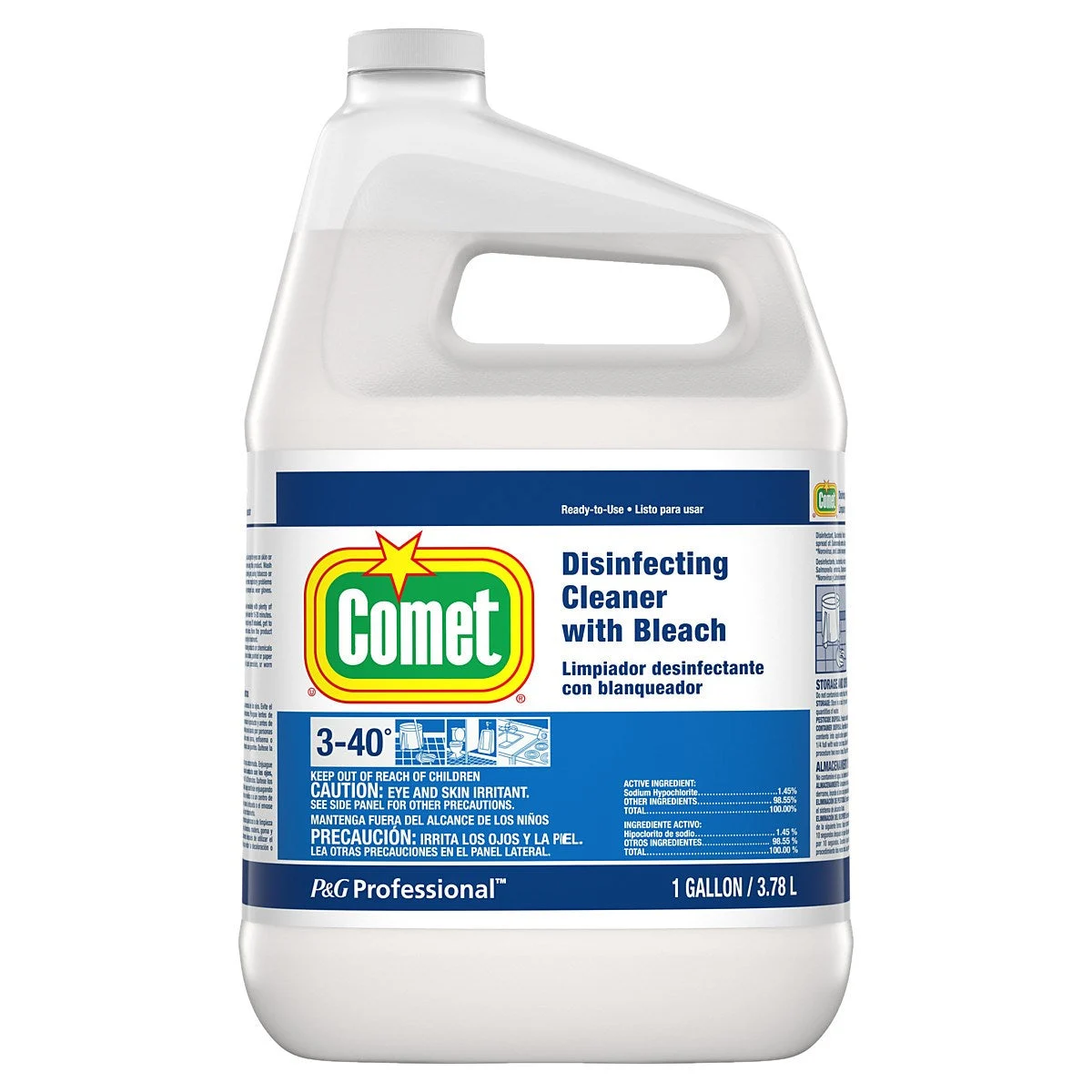 Comet Professional Disinfecting Cleaner W/Bleach Rtu Refill 3-40 3/1 Gal