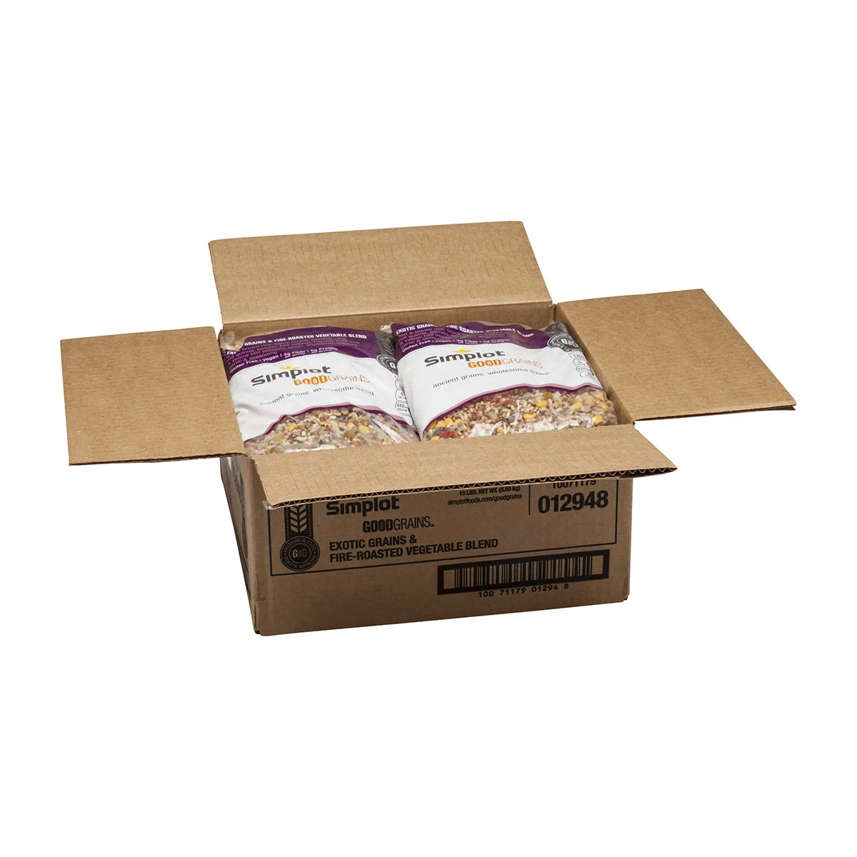 Simplot Good Grains Exotic Grains & Fire Roasted Vegetable Blend 2.5 Pound Each - 6 Per Case.