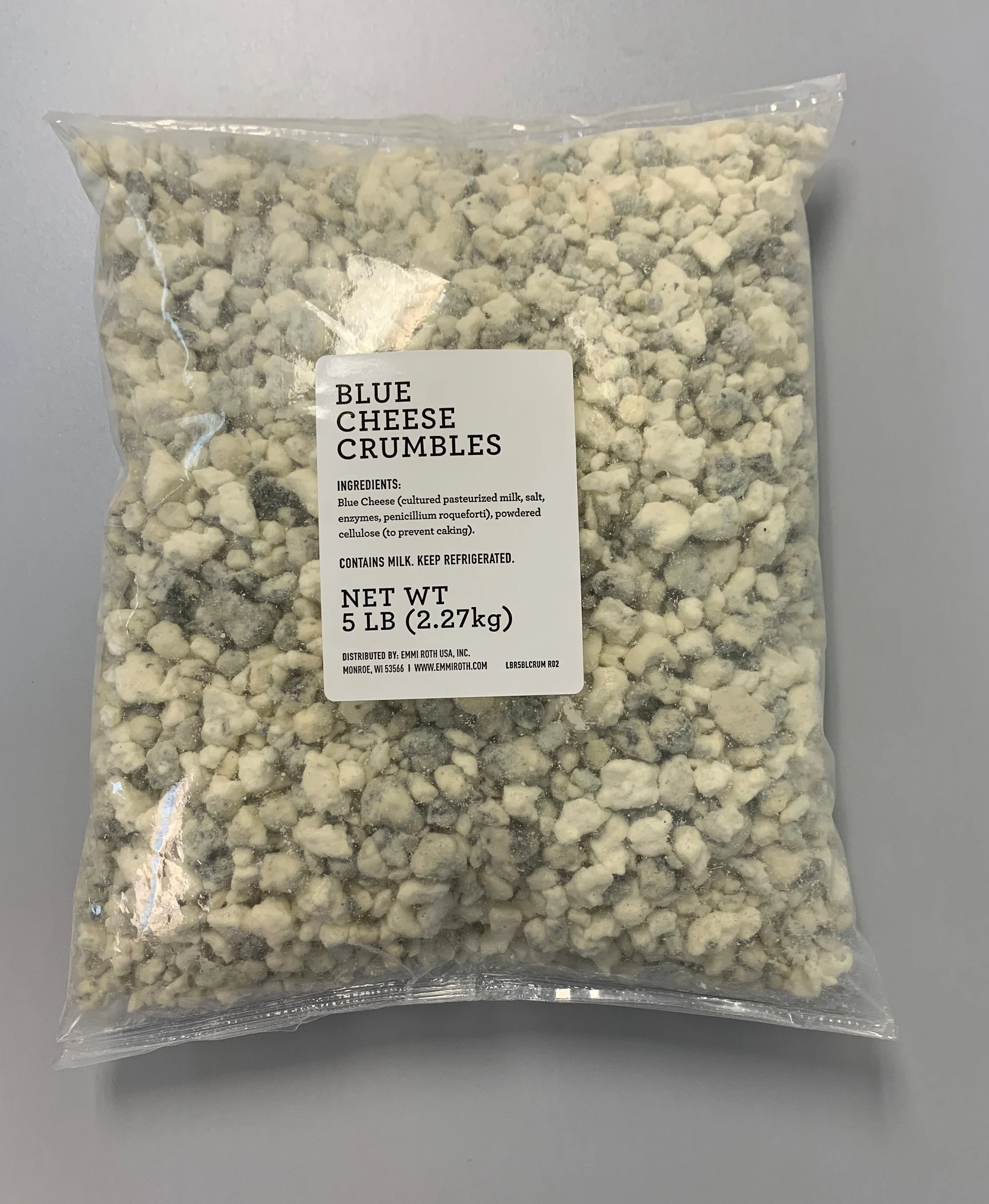 Roth Blue Cheese Crumbles 5 Pound Each - 4 Per Case.