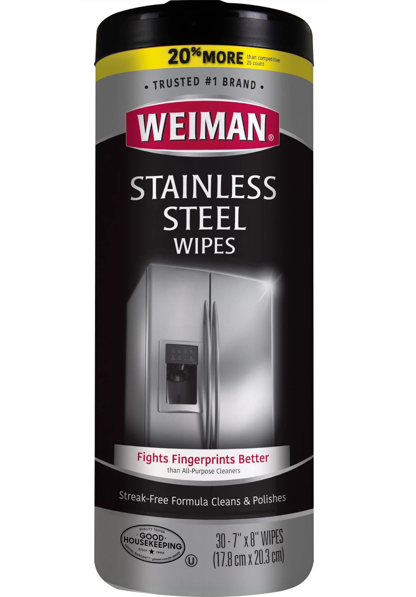 Weiman Products Stainless Steel Wipes 30 Count Packs - 4 Per Case.