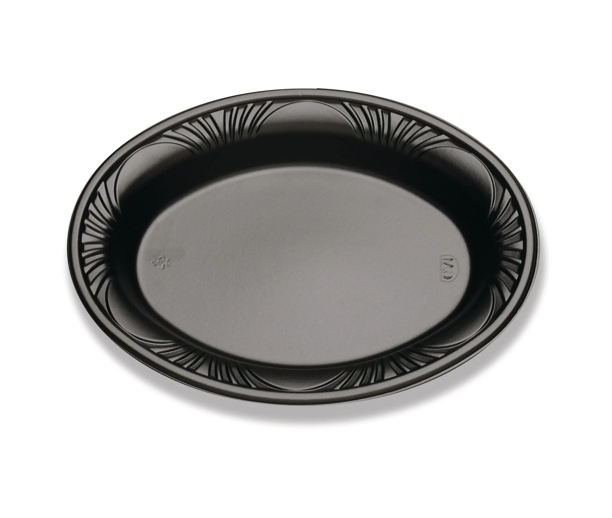 11" X 8" Oval Black C-Fine Ps Platter W/Marbella Rim 1.3" Deep