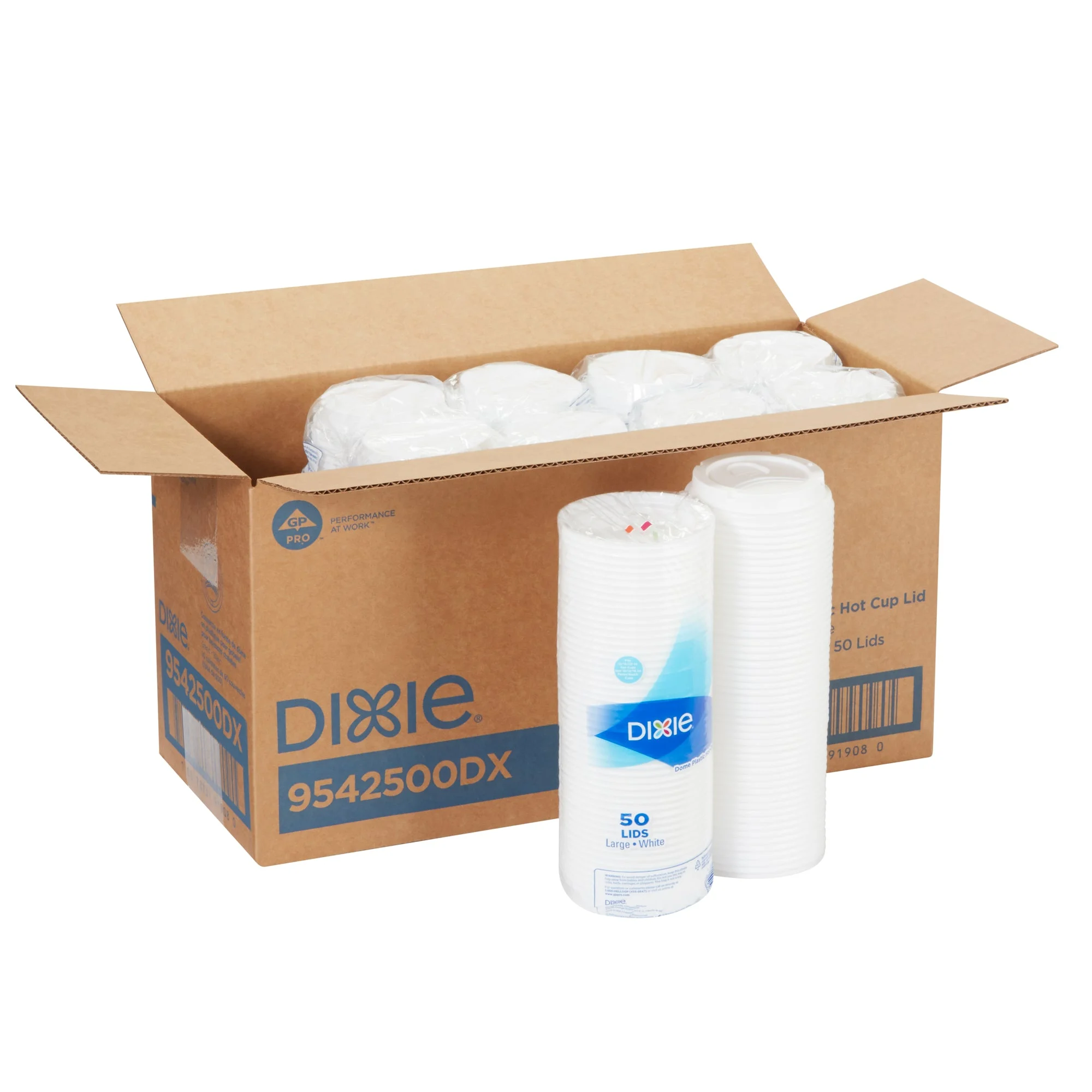 Dixie(R) Dome 10 To 20 Ounce Plastic Hot Cuplids Large White 500 Lids Per Case