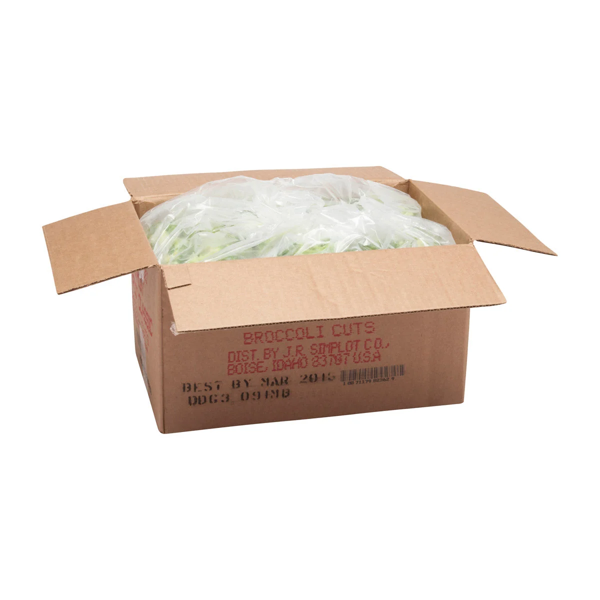 Simplot Simple Goodness Classic Vegetables 1 Inch Broccoli Cuts Individual Quick Frozen 20 Pound Each - 1 Per Case.