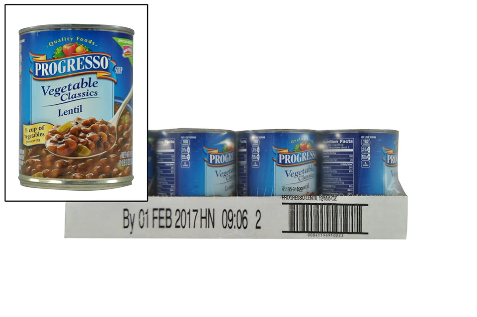 Progresso Soup Vegetable Lentil 19 Ounce Size - 12 Per Case.