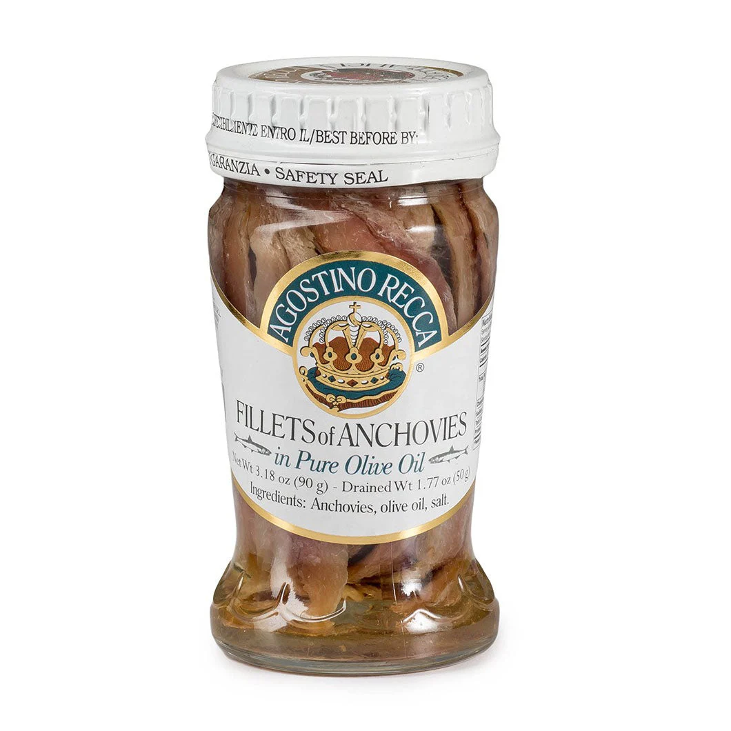 Agostino Recca Fillet of Anchovies in Olive Oil, 3.18 oz | 90g