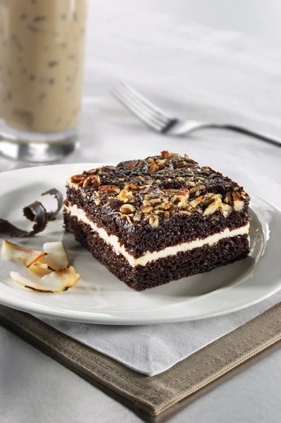The Original Cakerie Layer (2 Inch x6 Inch ) German Chocolate Cake Uncut 90 Ounce Size - 2 Per Case.