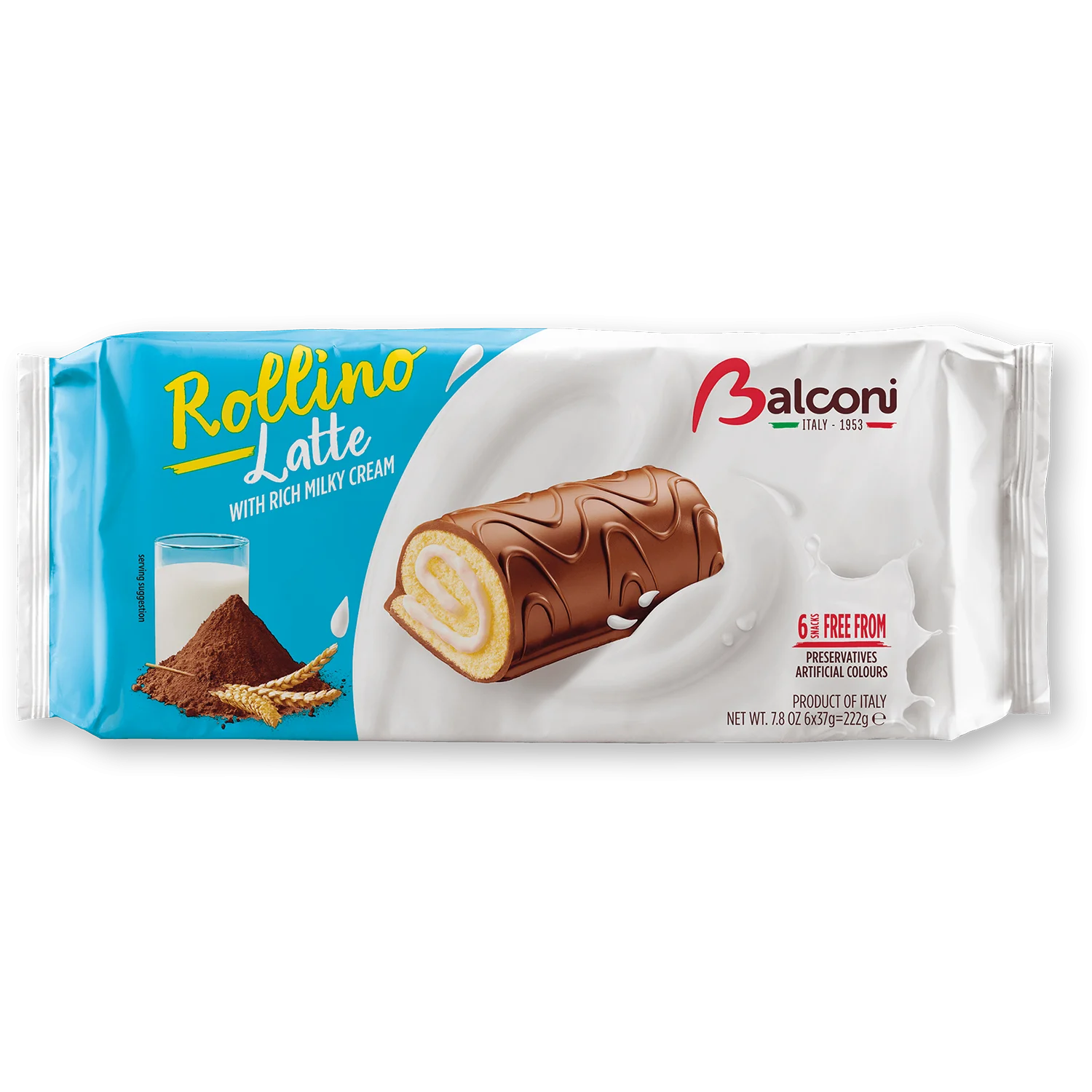 Balconi Rollino Milk, Latte with Rich Milky Cream, 7.8 oz | 222 g