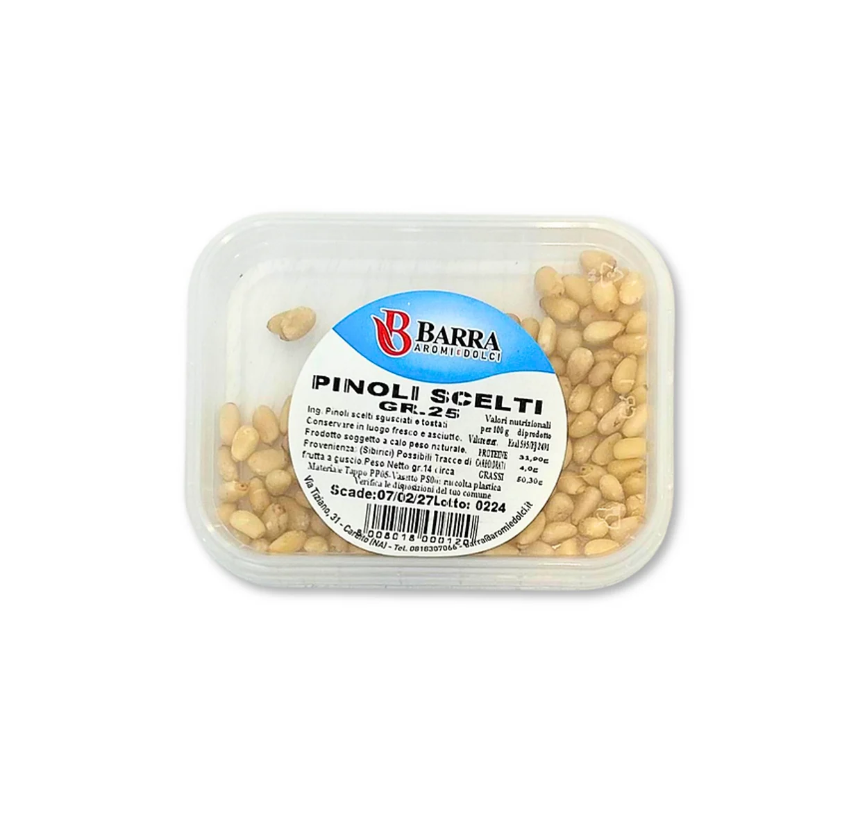 Barra Pinoli Scelti Pine Nuts 25g