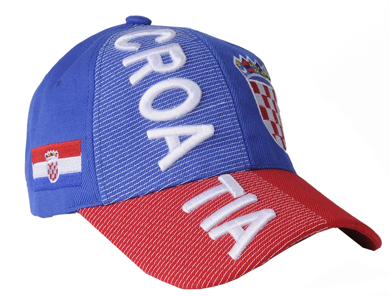 Blue Croatia 3D Embroidery Hat
