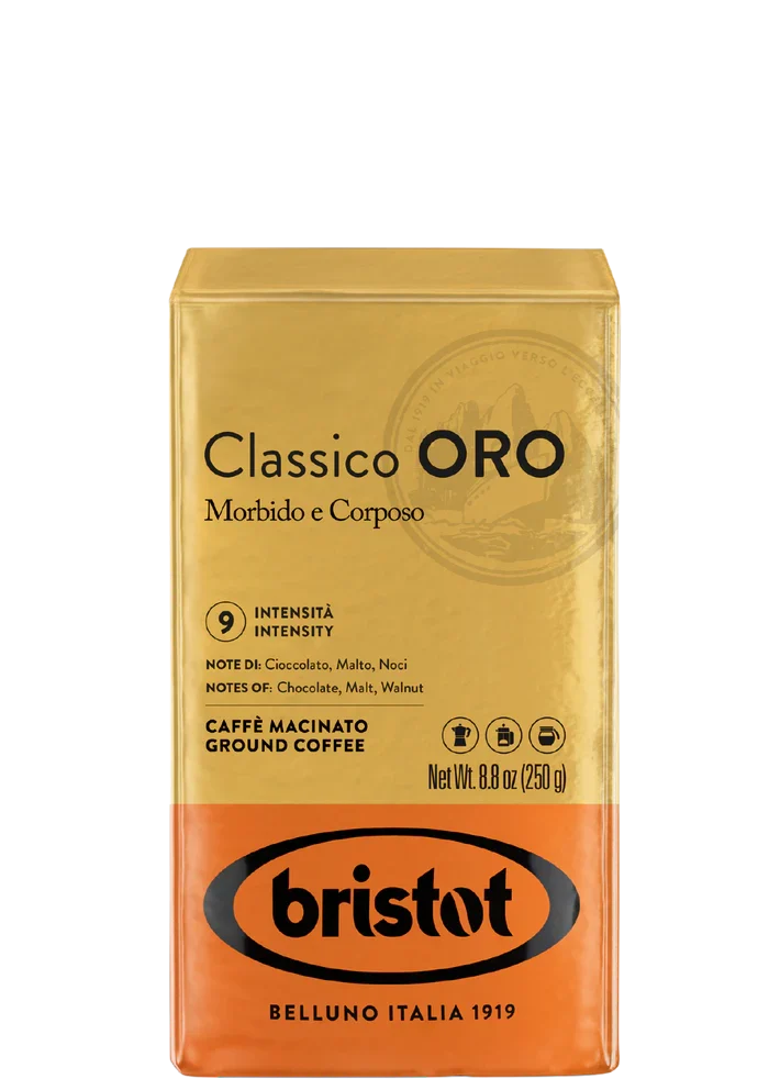 Bristot Classico Oro, Ground Coffee, 9 Intensity, Medium Roast