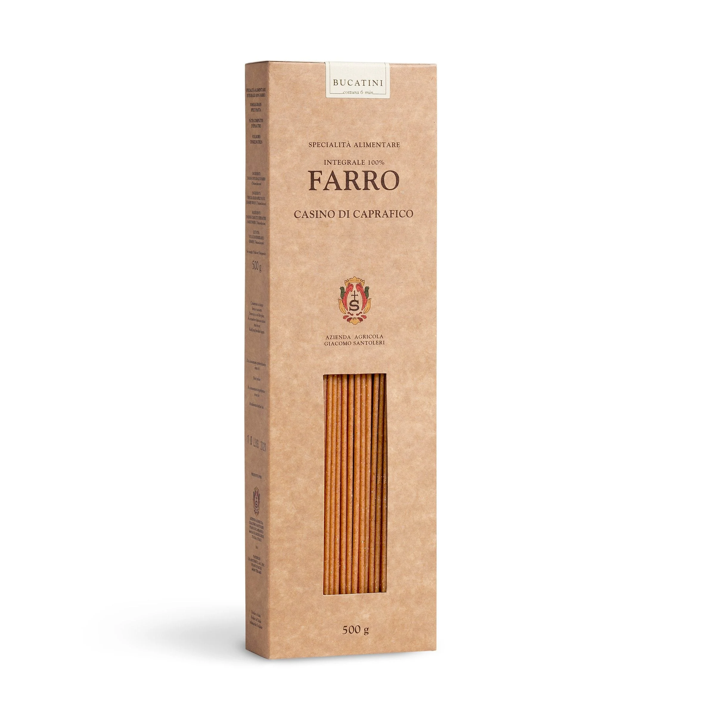 Casino Di Caprafico Farro Pasta Bucatini, 17.6 oz | 500g