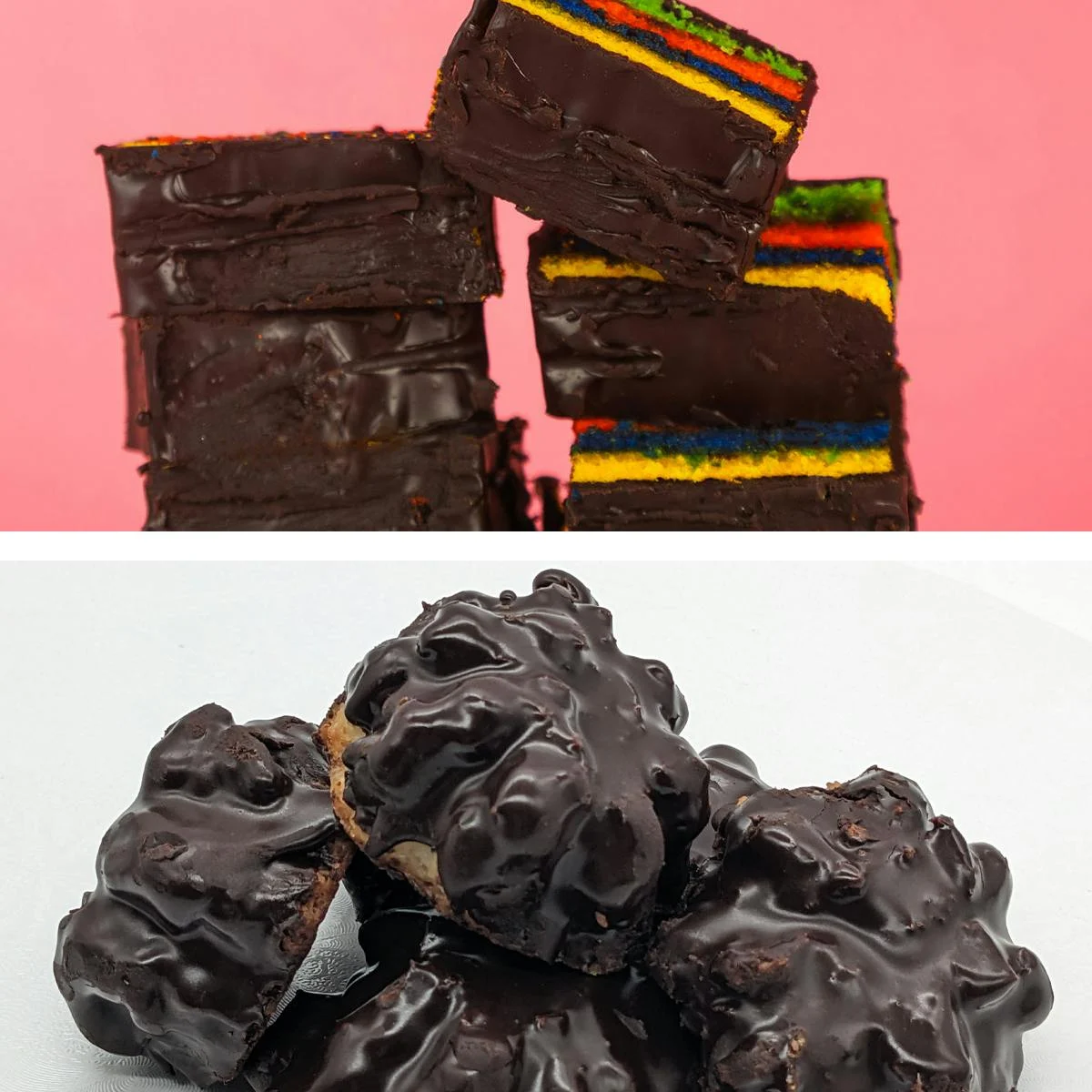 Kosher for Passover Rainbow Cookies + Chocolate-Dipped Macaroons