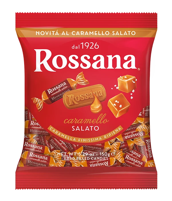 Fida Rossana Salted Caramel Hard Candies, 5.29 oz | 150g