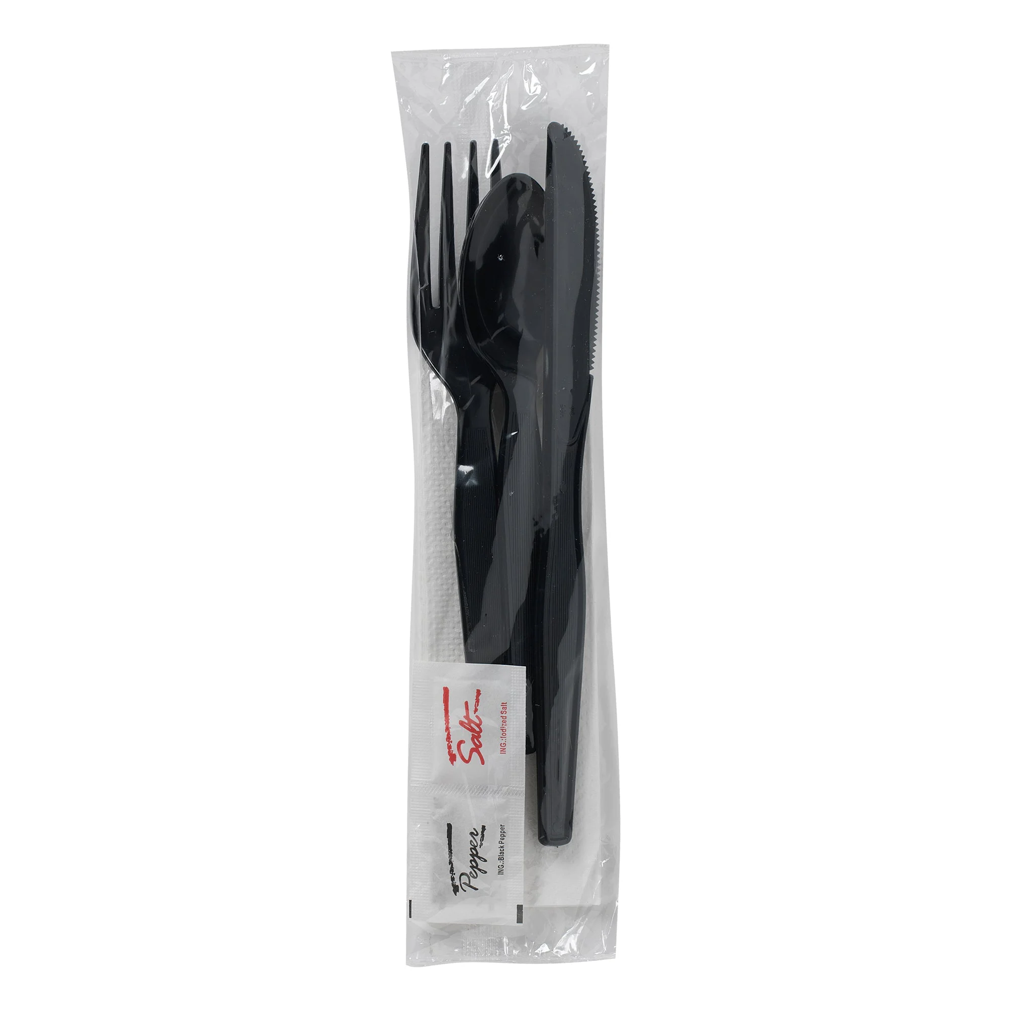 Dixie(R) 6-Piece Heavy-Weight Polystyrene Plastic Wrapped Cutlery Kits (Fork Knife Teaspoon Napki
