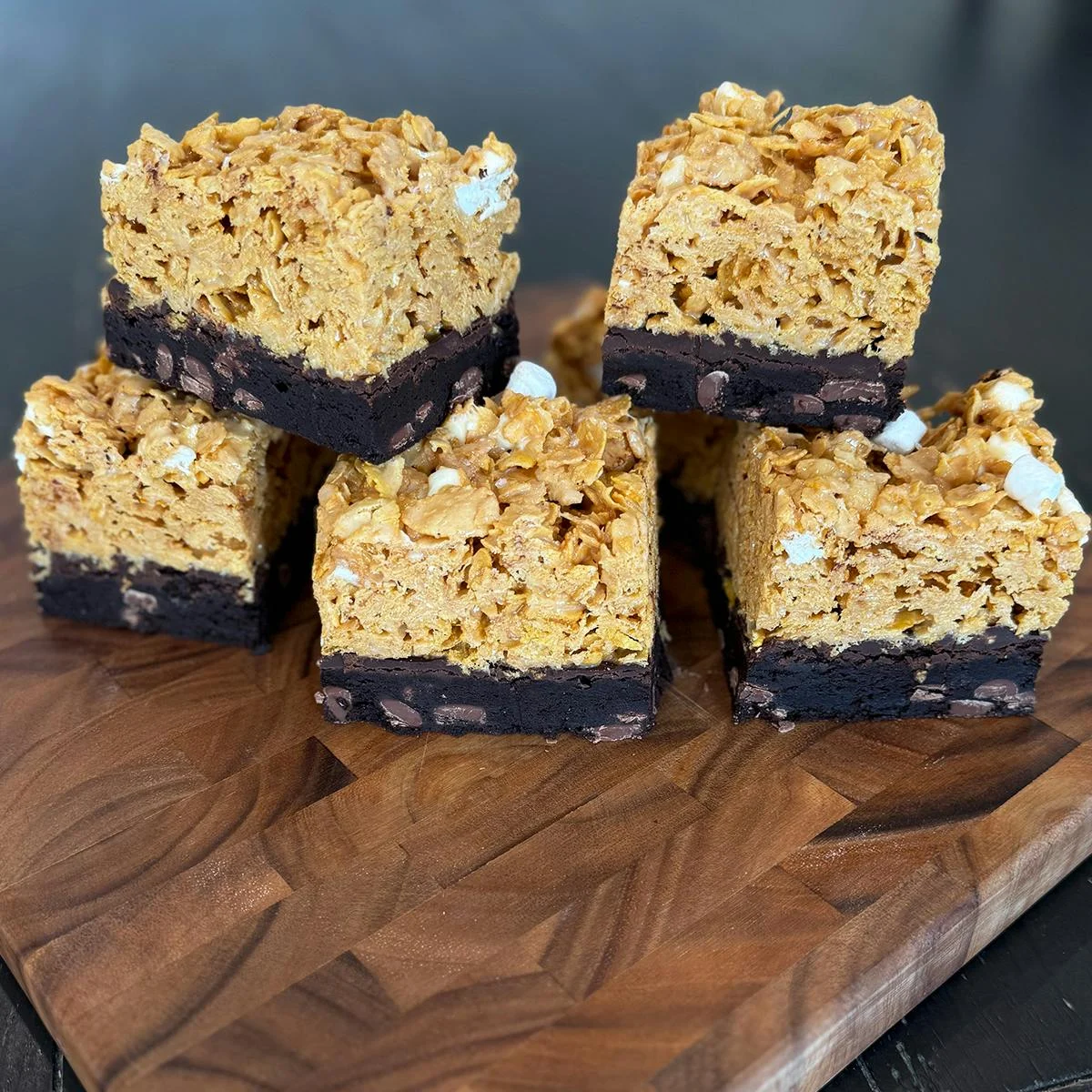 Caramel Corn Flake Chocolate Chunk Brownies