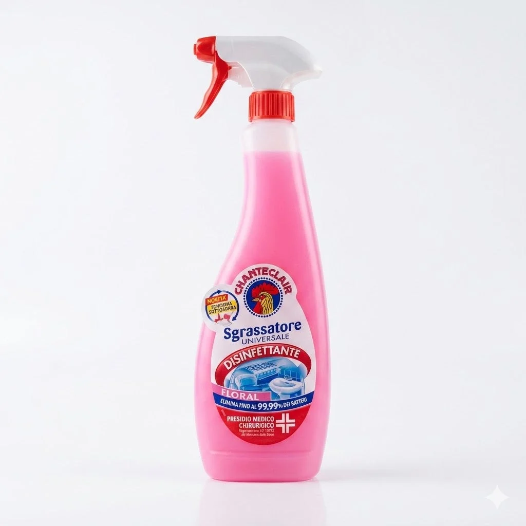 Chanteclair Sgrassatore Universale Disinfettante Floral, All-Purpose Degreaser & Disinfectant Spray,  600ml