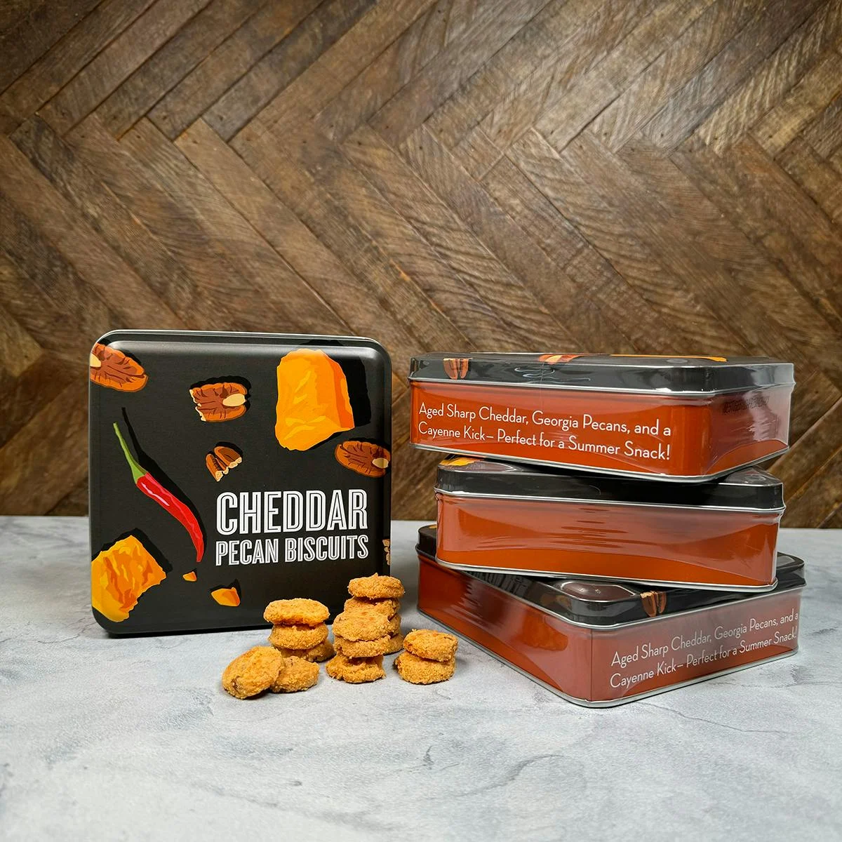 6 oz. Tin - Cheddar Pecan Biscuits